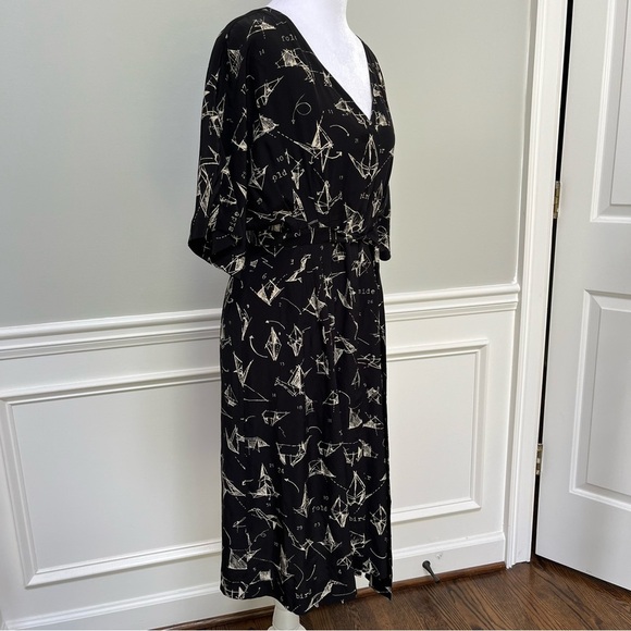 Moulinette Soeurs Midi Silk Dress Size 2 - Picture 3 of 10